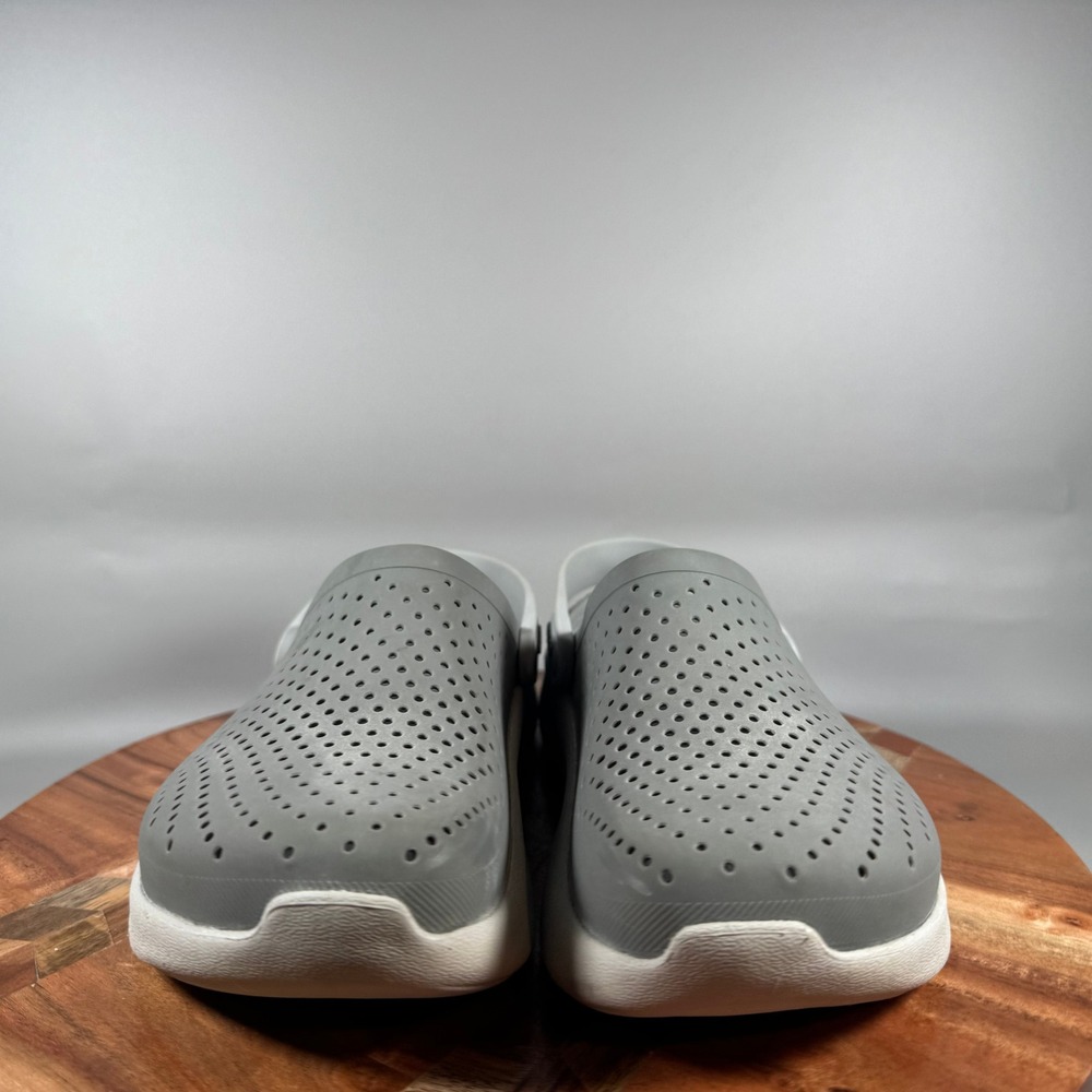 Crocs LiteRide Clog Grey White Women 9 Men 7 Comfort Slip On Shoes 204592 - Picture 2 of 7